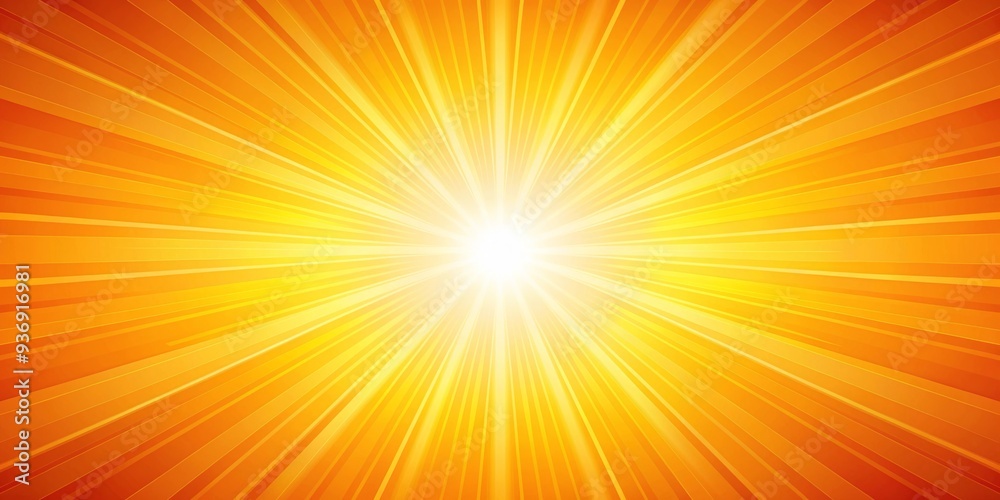 Abstract of sun rays on orange and yellow background representing solar energy and summer heat waves