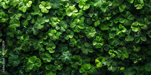 Wallpaper Mural Green Shamrocks Pattern. Classic St. Patrick's Day theme Torontodigital.ca