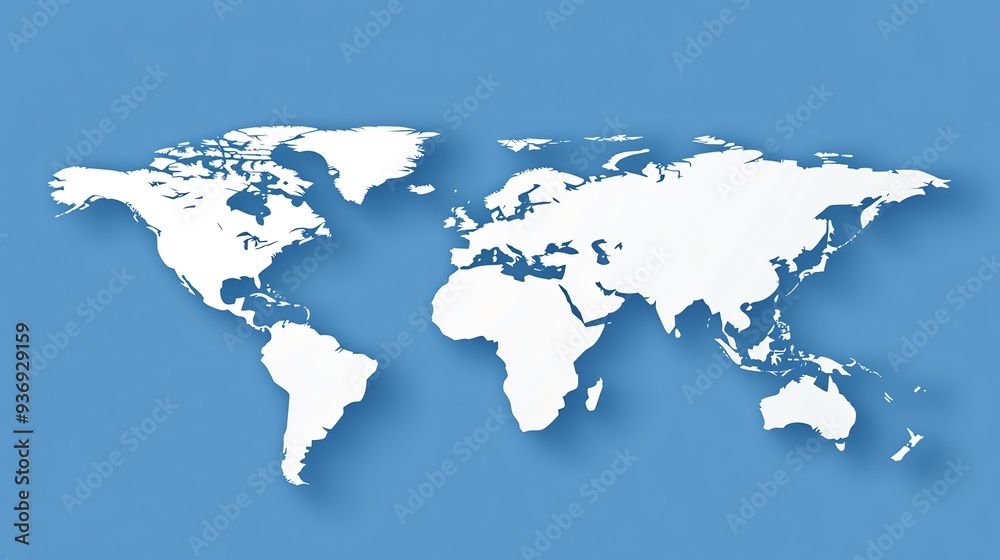 World Map with Paper Cut-Out Style World Map with Paper Cut-Out Style