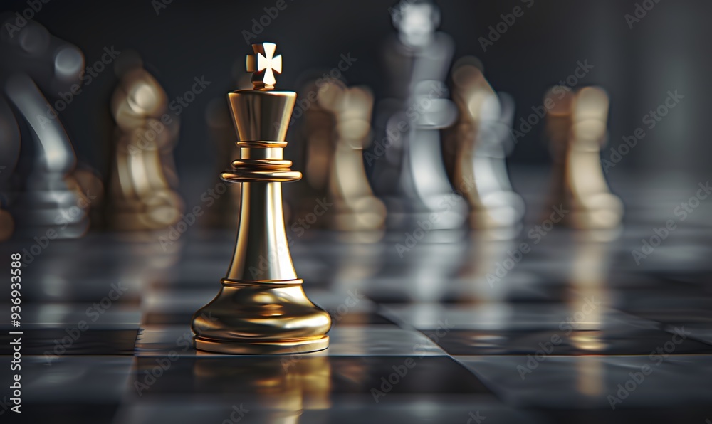 King golden chess standing confront of the silver chess team to challenge concepts of leadership and business strategy management and leadership. King golden chess standing confront of the silver chess team to challenge concepts of leadership and business strategy management and leadership.