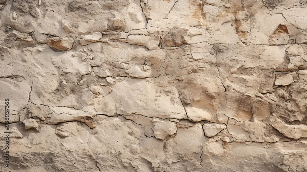 Fototapeta premium Detailed image of rough plaster wall with uneven texture