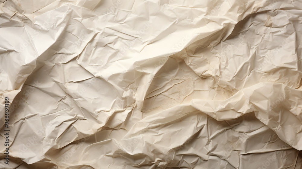 Close-up of crumpled parchment paper with textured surface Close-up of crumpled parchment paper with textured surface