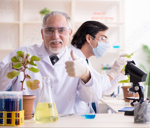 Two chemists working in the lab