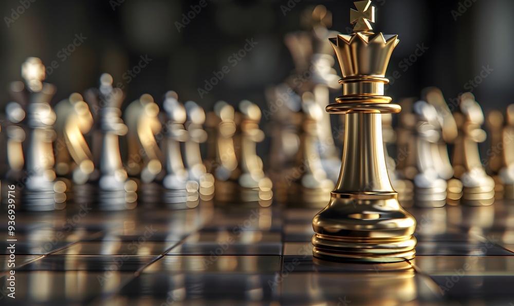 King golden chess standing confront of the silver chess team to challenge concepts of leadership and business strategy management and leadership. King golden chess standing confront of the silver chess team to challenge concepts of leadership and business strategy management and leadership.