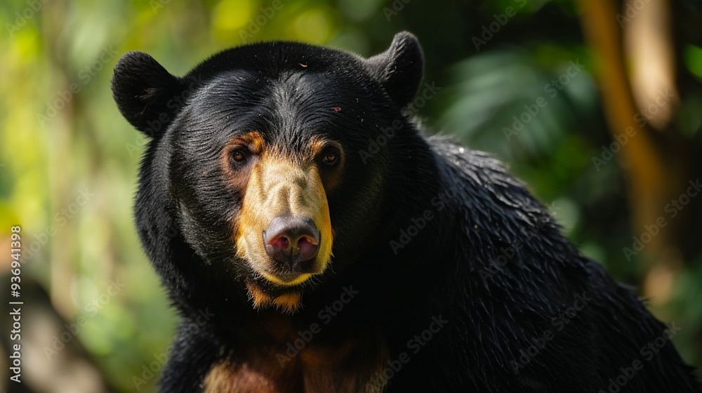 close up detailed dynamic portrait of a beautiful bear