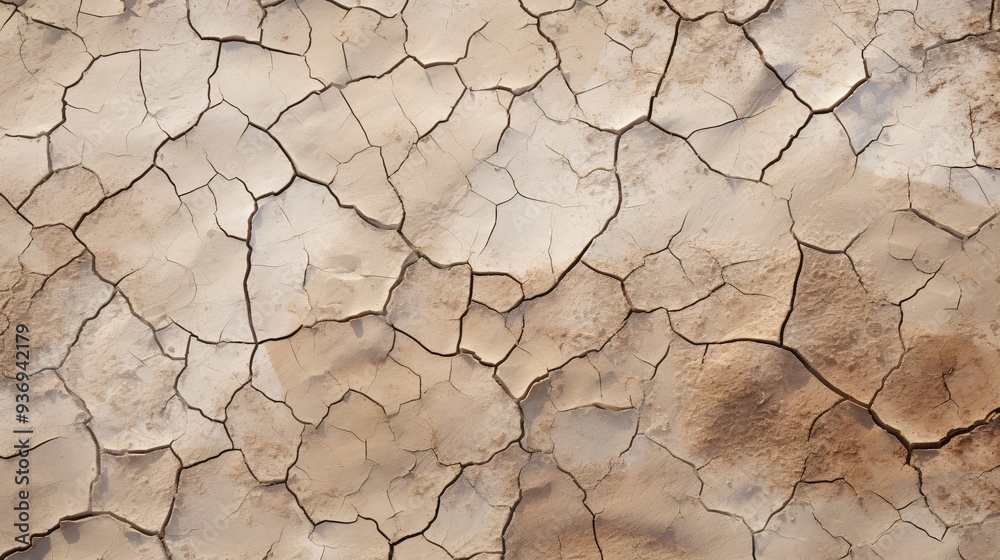 Abstract texture of cracked, dry earth with unique patterns