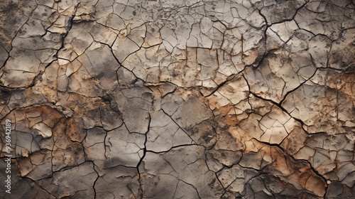 Abstract texture of cracked, dry earth with unique patterns