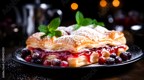 Cheesecake with fruit, slice of cake with fruits, slice of cake with fruit