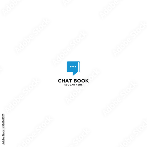 Chat book vector logo design