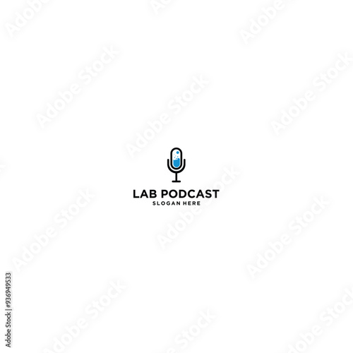 Lab podcast logo design template