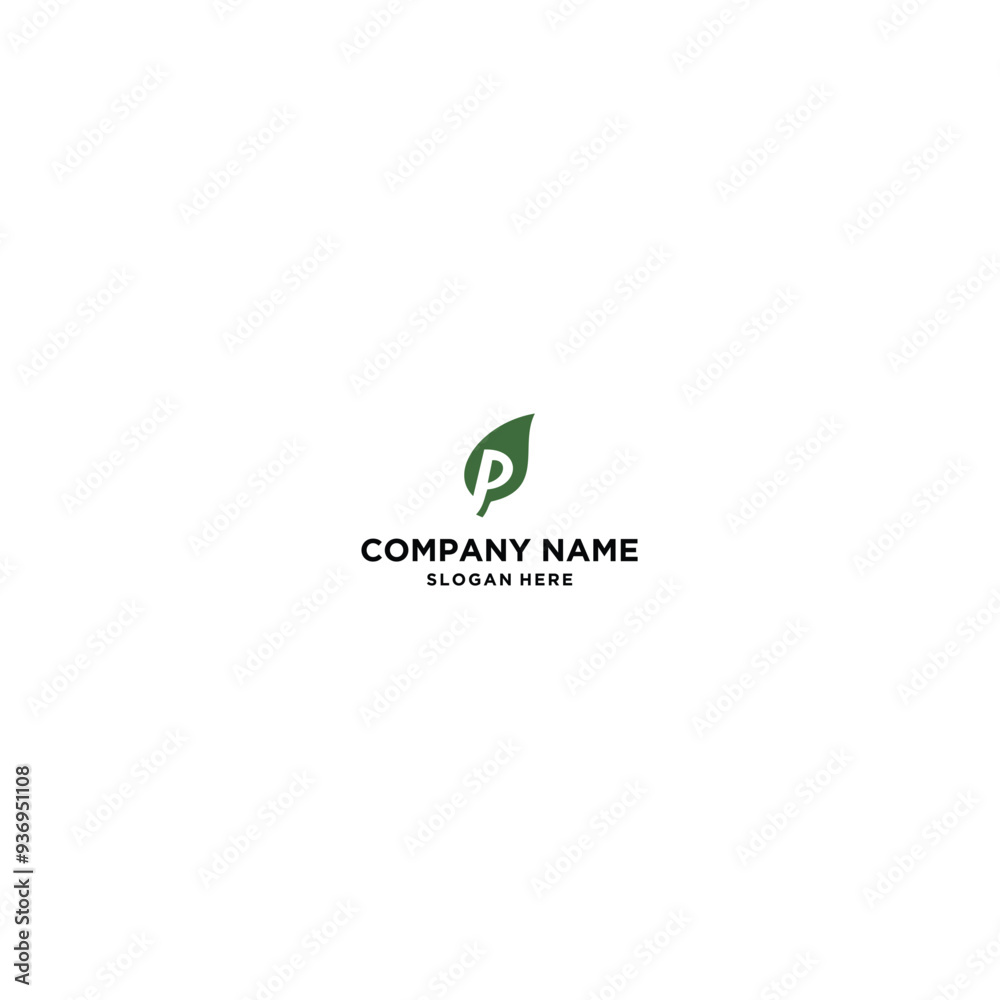 letter P leaf logo Stock Vector letter P leaf logo Stock Vector