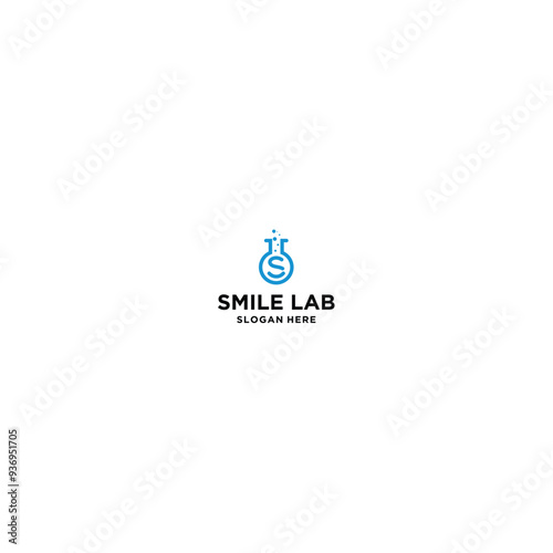 Smile Lab Logo Design Concept Vector