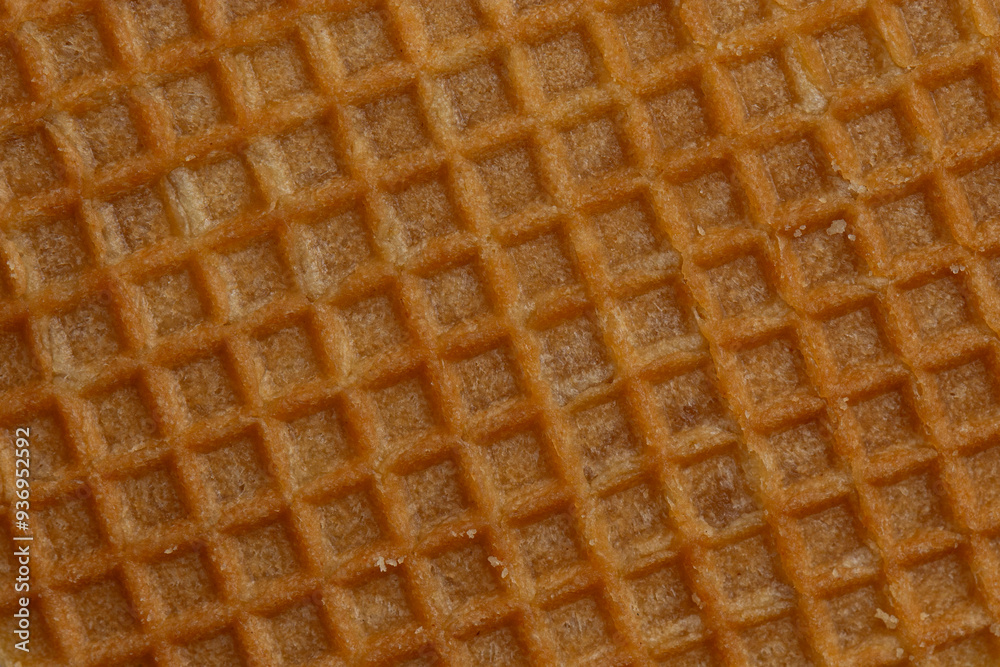 A Macro Background of Waffle Texture from a Stroopwafel A Macro Background of Waffle Texture from a Stroopwafel