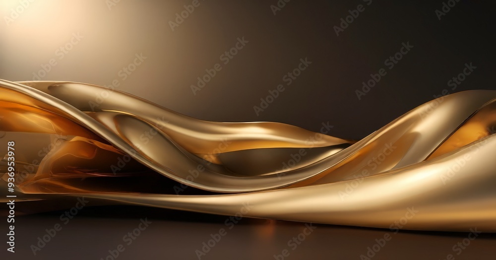 Obraz premium gold wave on black background
