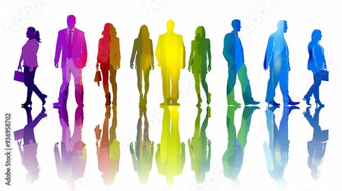 group of people standing in a row