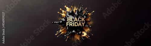 explosion in the dark, Tarjeta de descuento Black Friday con caja de regalo.