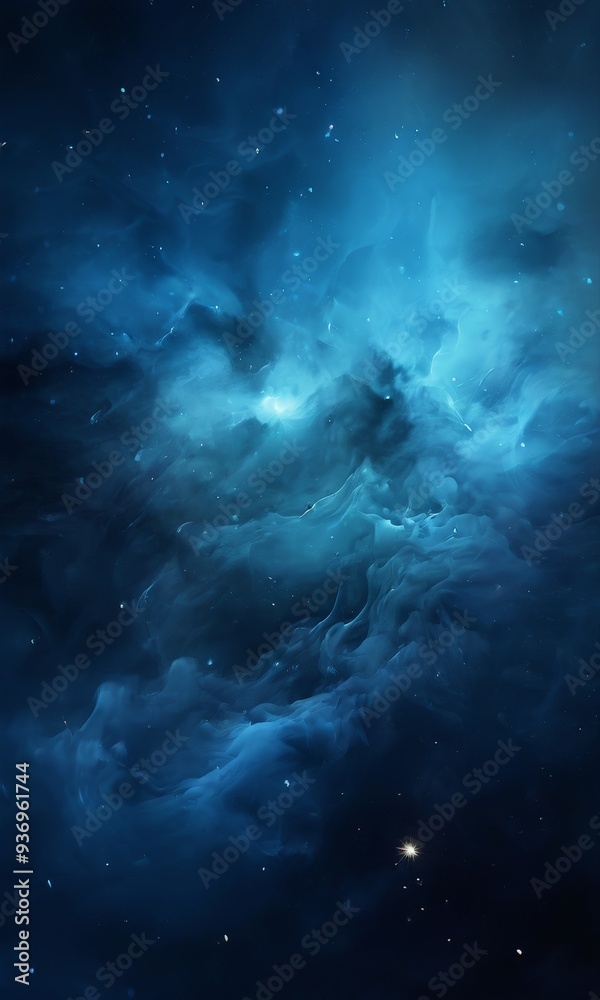 Fototapeta premium dark blue nebula space background with stars