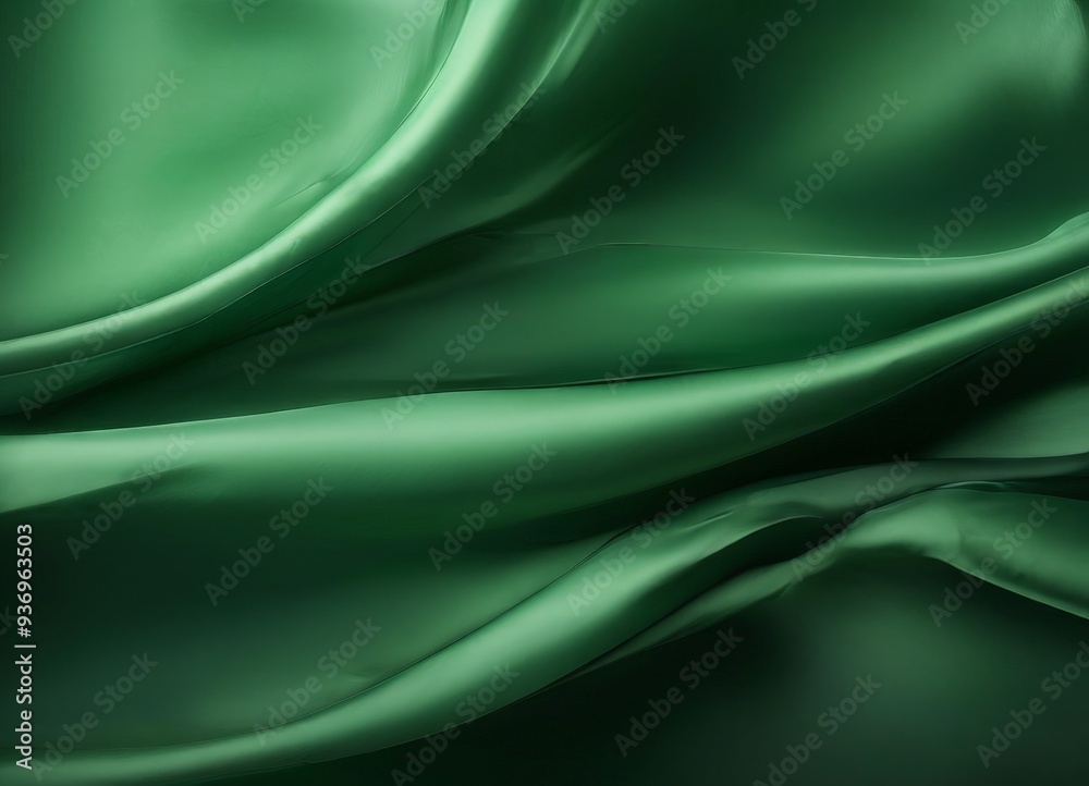 green silk fabric with smooth surface