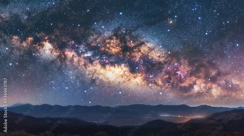 Fototapeta premium Starry skies in remote areas reveal the vastness of the universe.