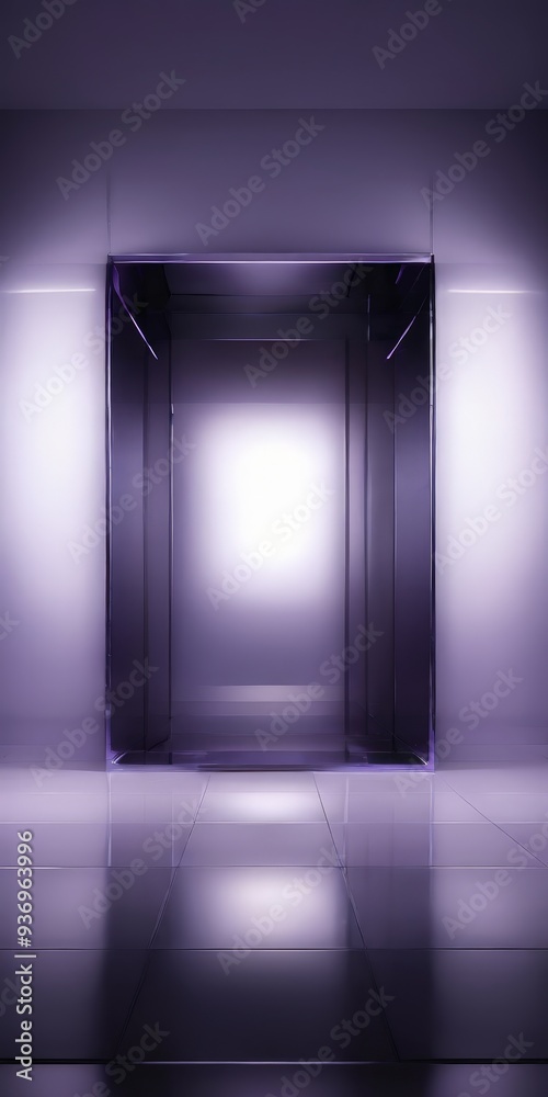 Fototapeta premium empty room with purple light coming from the ceiling