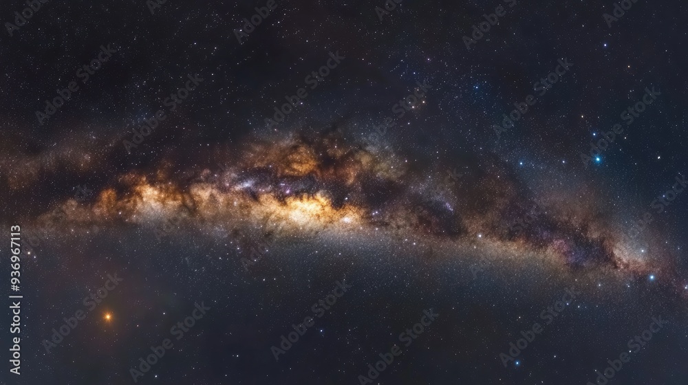 Fototapeta premium A breathtaking view of the Milky Way galaxy with a multitude of stars shining brightly in the dark night sky.