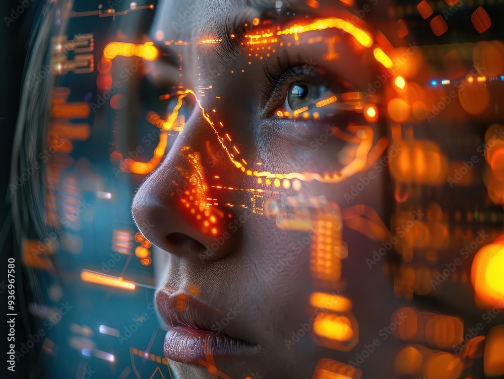 Cybersecurity expert at work, Futuristic, Cool, Digital, Highlighting modern tech Cybersecurity expert at work, Futuristic, Cool, Digital, Highlighting modern tech