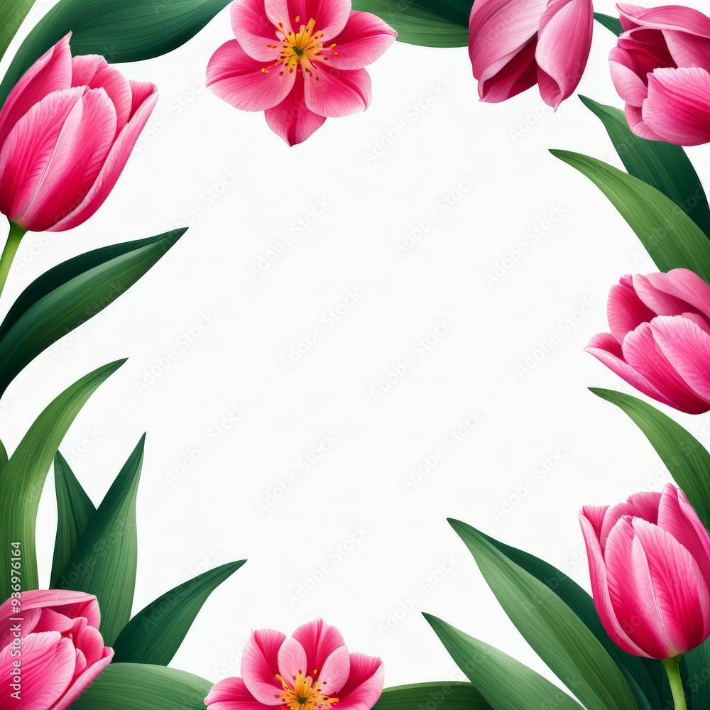 pink tulips on white pink tulips on white