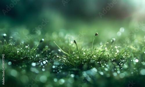 grass with dews on it