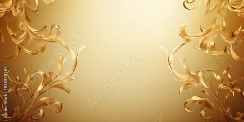 Wallpaper Mural golden floral background with copyspace Torontodigital.ca