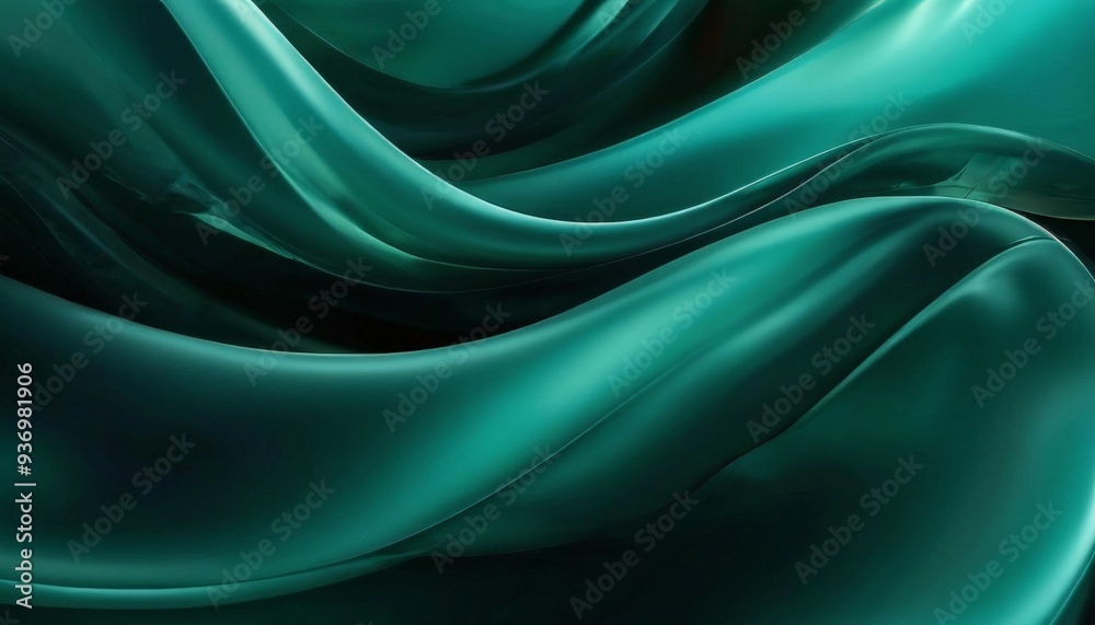 Obraz premium green background with wavy pattern