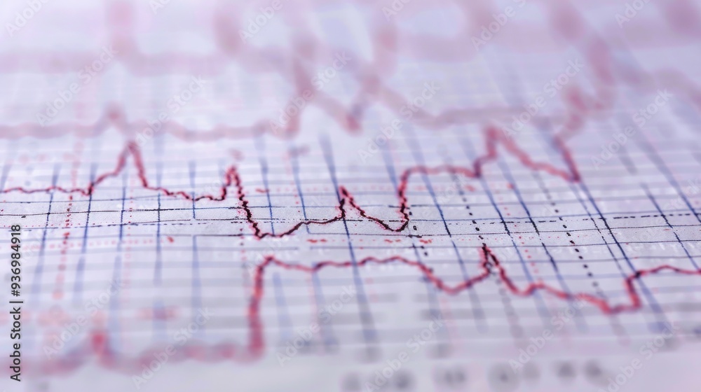 Close-Up of a Red Line on a Gridded Chart Close-Up of a Red Line on a Gridded Chart