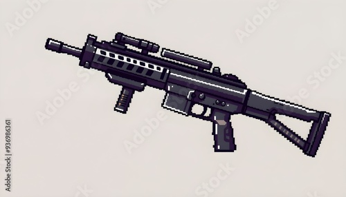 Pixel Art Submachine Gun photo