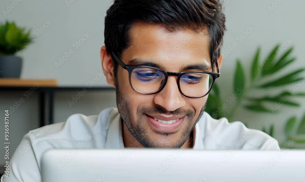 American Man Enjoying a Productive Day in Home Office American Man Enjoying a Productive Day in Home Office
