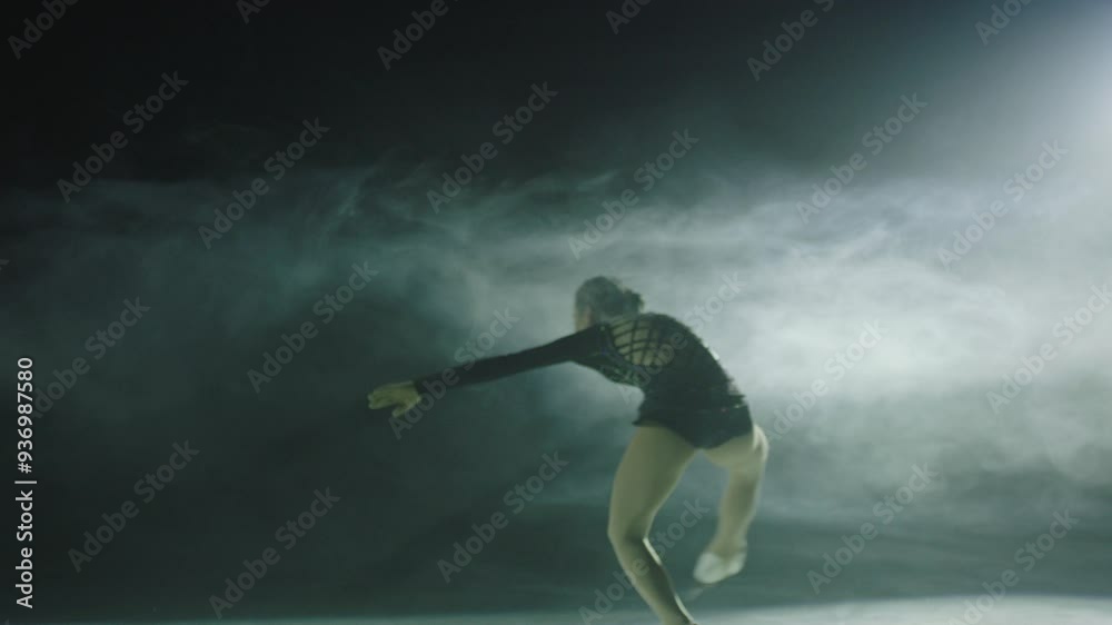 Figure skater and smoke in the rink Figure skater and smoke in the rink
