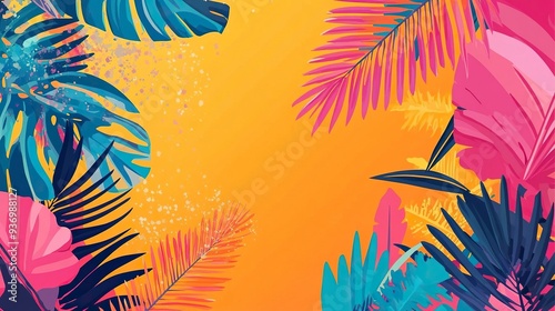 Wallpaper Mural Colorful Summer background layout banners design. Horizontal poster, greeting card, header for website vector . generative ai Torontodigital.ca
