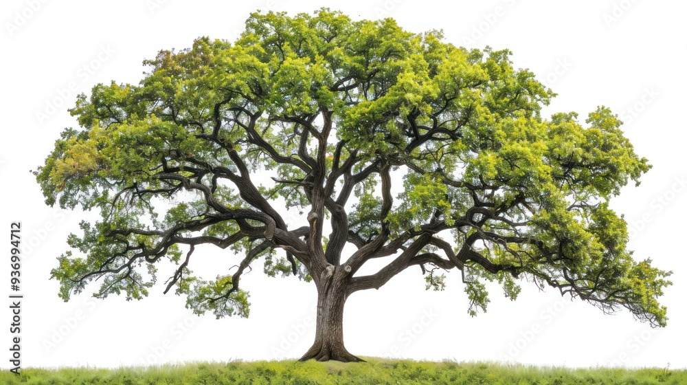 Majestic Oak Tree Isolated on White Background Majestic Oak Tree Isolated on White Background