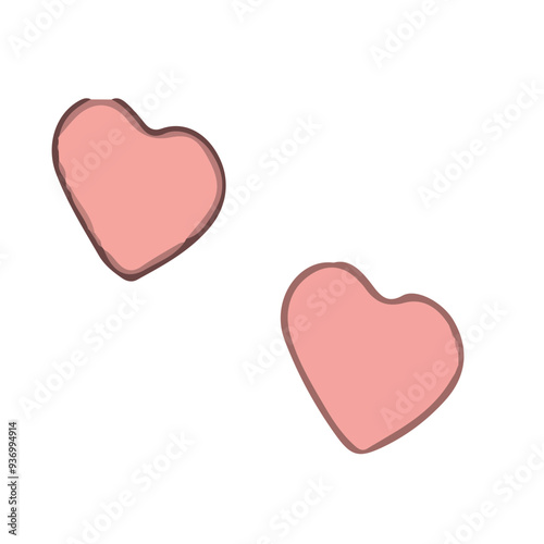 two pink hearts