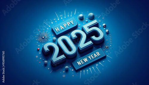  Happy new year 2025 typography Design