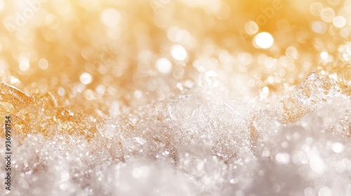 Awe beautiful white twinkly hot ocher color giltter copyspace area for text on merry xmas card fond. Vibrant dreamy gala flash spot art vintage diamond crystallize paper wall. Close-up, ai