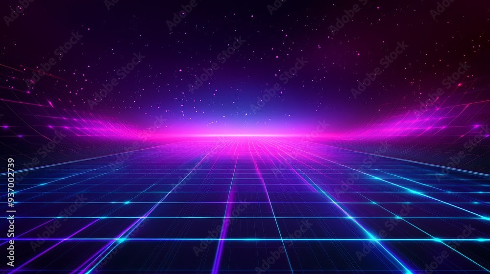 Abstract digital grid with glowing blue and purple lines Abstract digital grid with glowing blue and purple lines