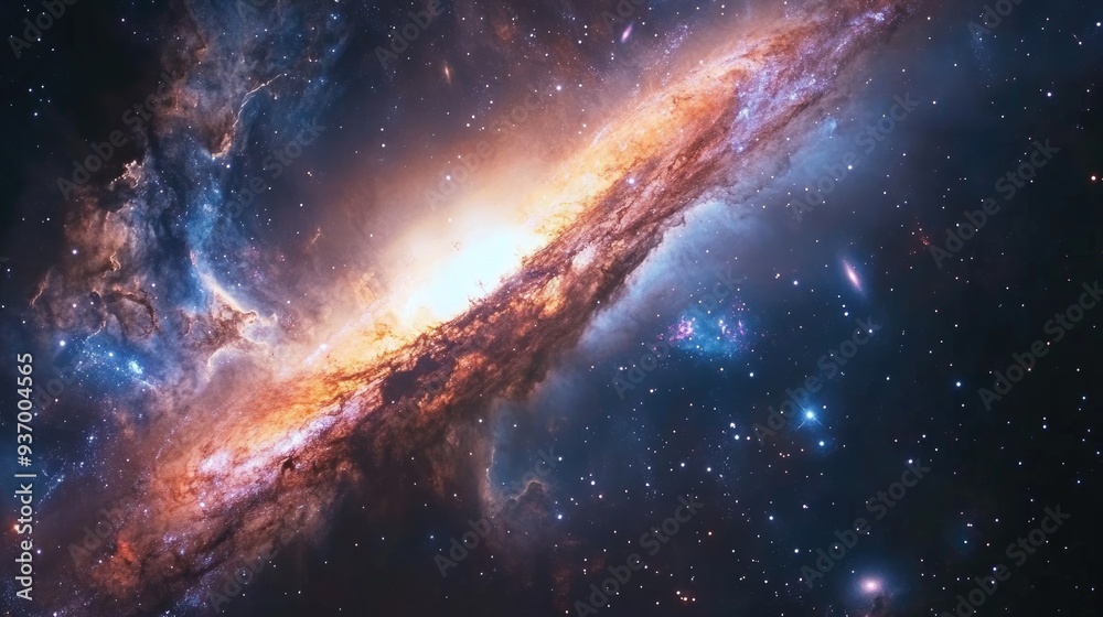 Fototapeta premium Cosmic Nebula with a Bright Core