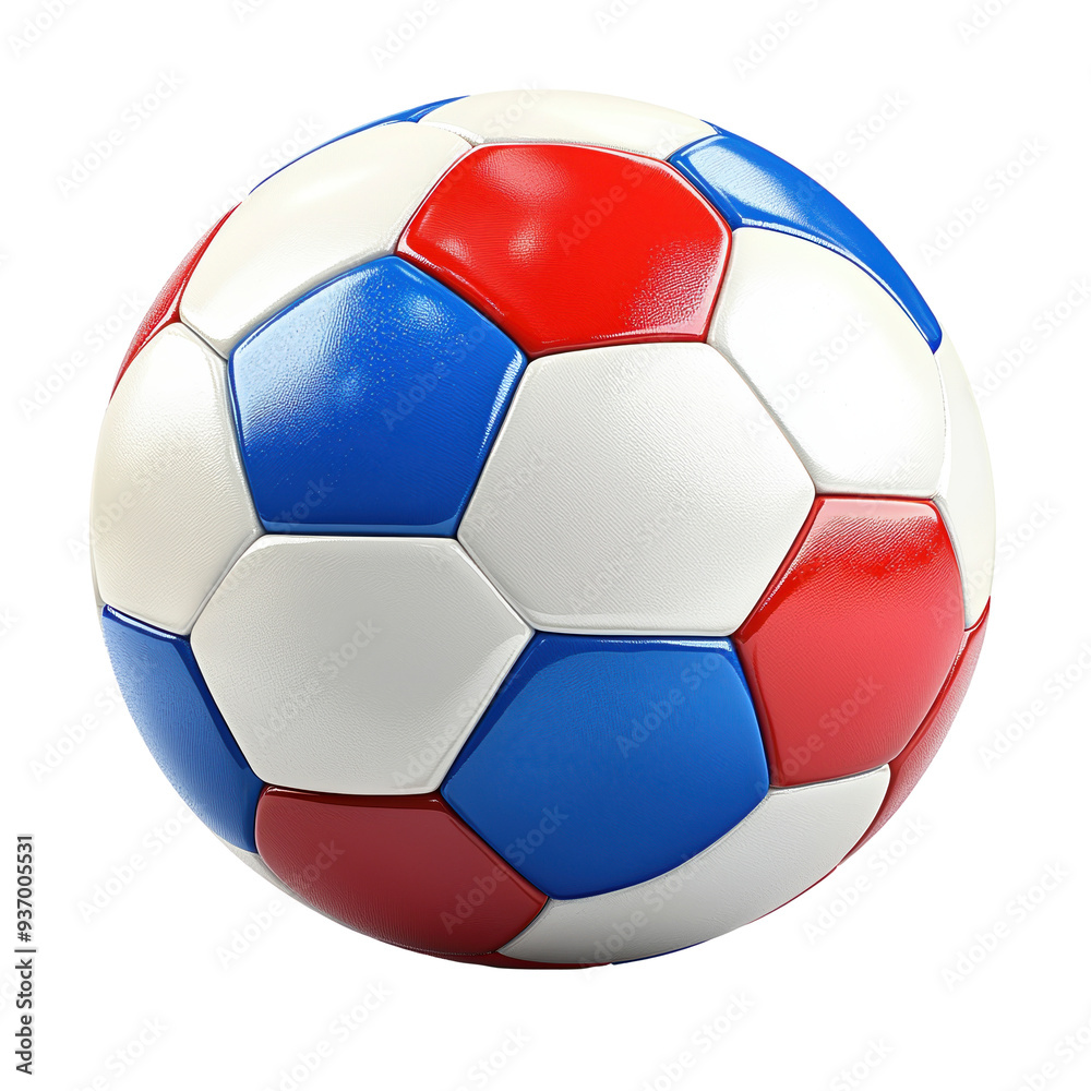 Obraz premium Football with national colors of red, white, and blue