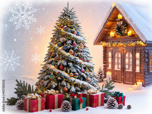 christmas tree with gifts