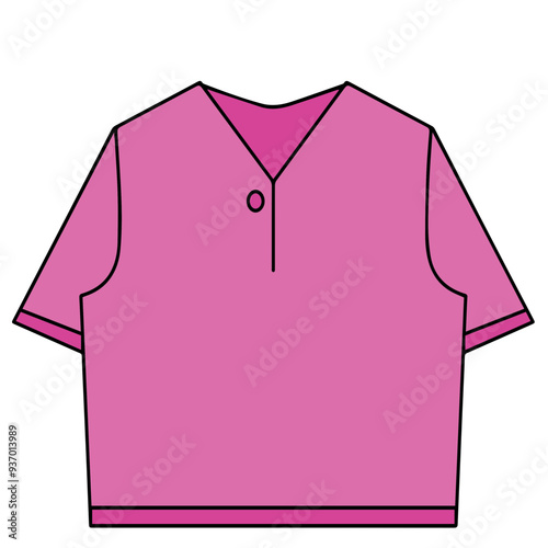Fashion clothing illustration. V-neck
