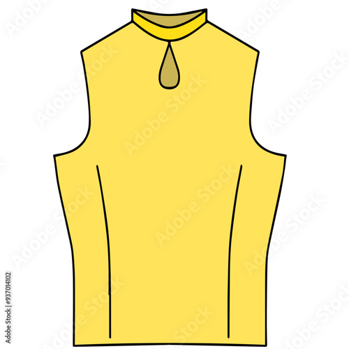  Fashion clothing illustration, teardrop Chinese collar
