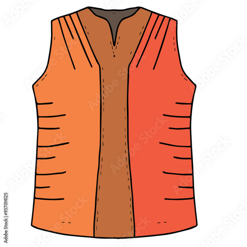 Drawing a fashion pin-neck jacket design.