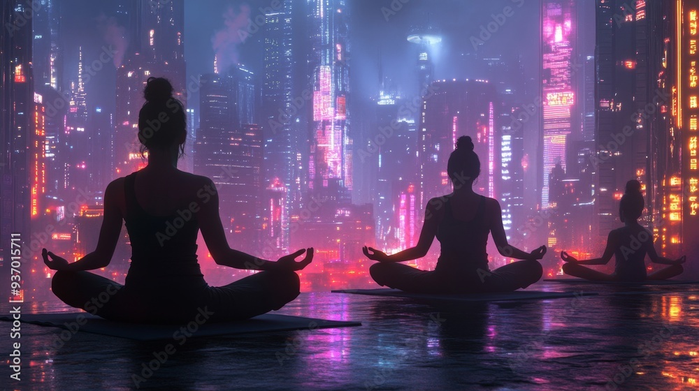 Meditation in a Futuristic Cityscape Meditation in a Futuristic Cityscape