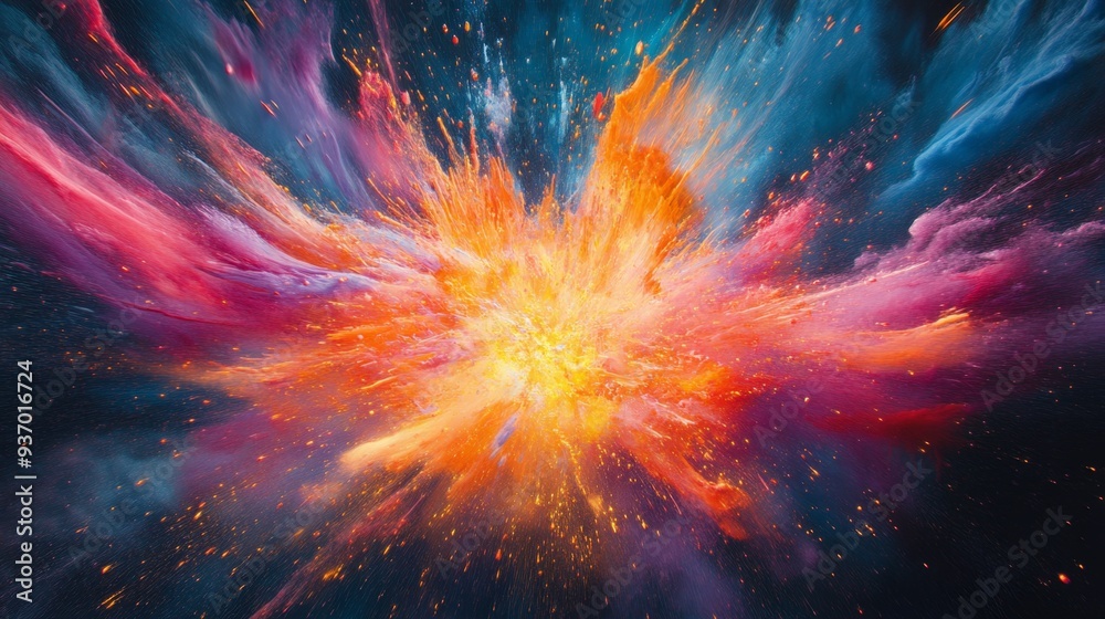 Abstract Colorful Explosion with Sparkles Abstract Colorful Explosion with Sparkles