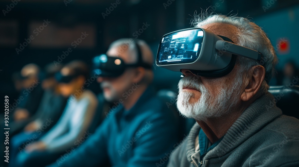 Senior Man Experiencing Virtual Reality Senior Man Experiencing Virtual Reality
