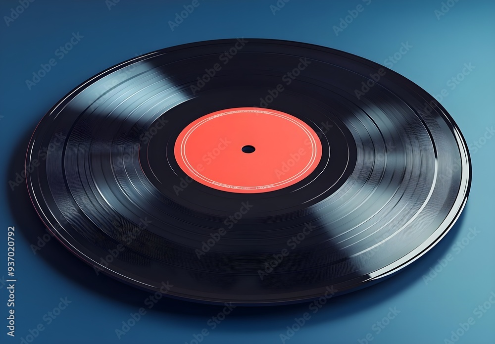 Vinyl Record on Blue Background. Vinyl Record on Blue Background.